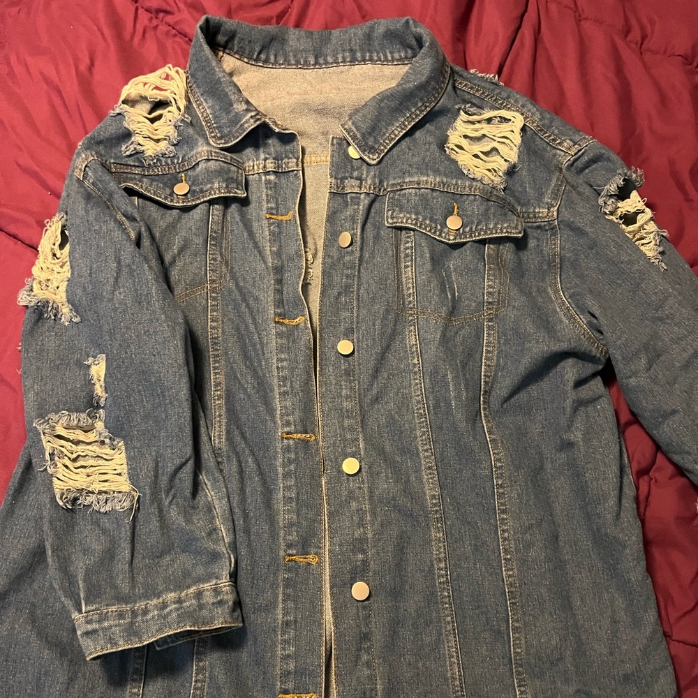 SHEIN denim long jacket